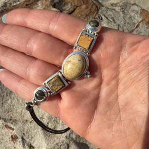 Vintage Sterling Ocean Jasper Pendant Necklace