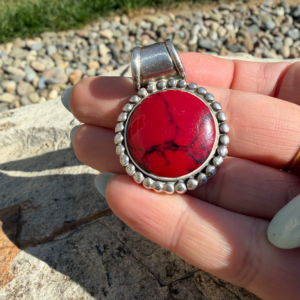 Vintage Reversible Red Jasper Sterling Pendant